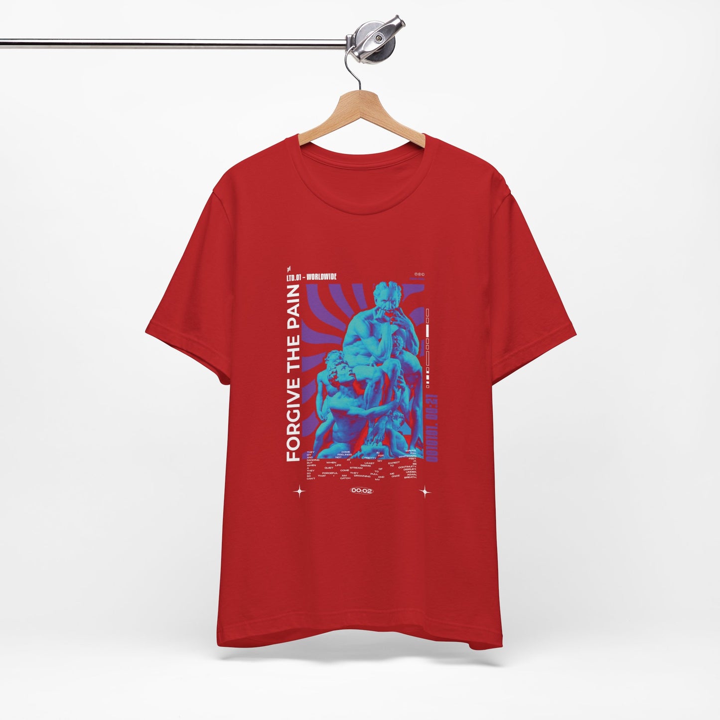 Retro Vaporwave Statue Tee — Binary '0010101. 00:21' Graphic T-Shirt