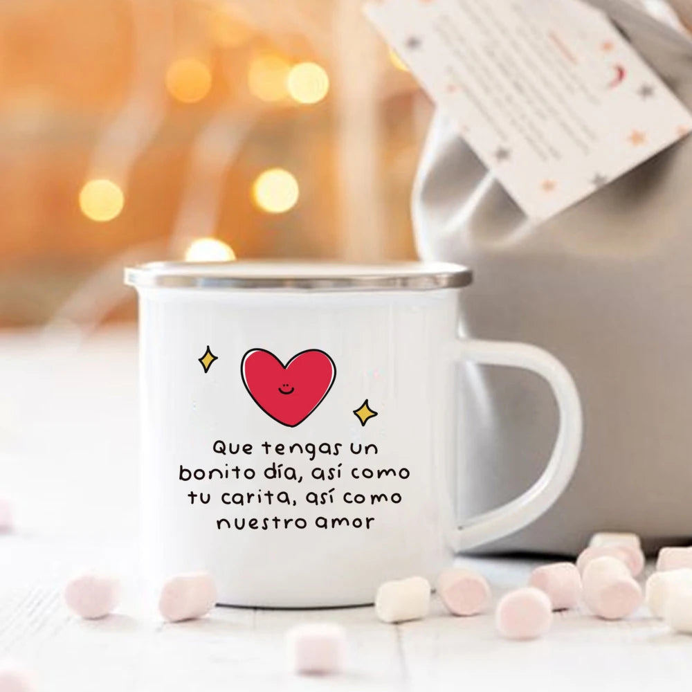 Mugs Drinkware Cups Valentine's Day Present Enamel Mug