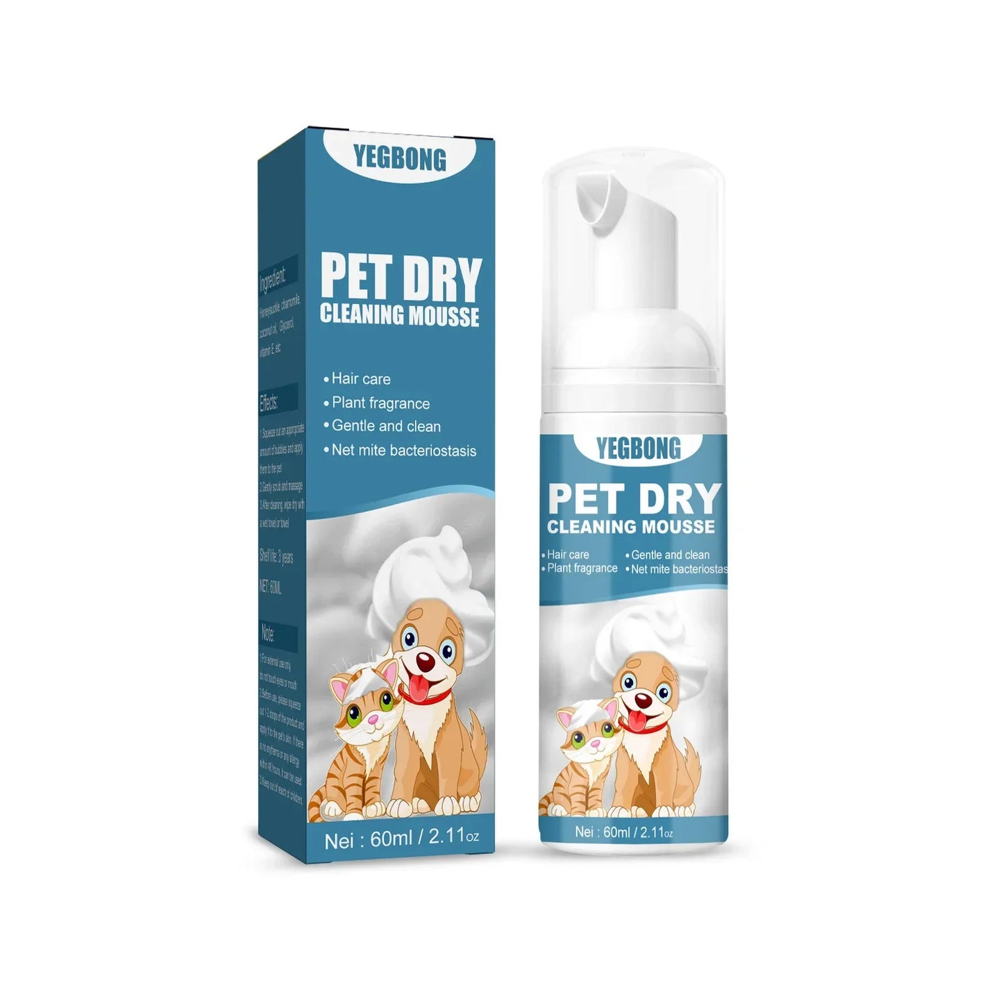 Waterless Cat Dog Shampoo No Rinse Dogs Cats Cleaning Mousse Odor Eliminator