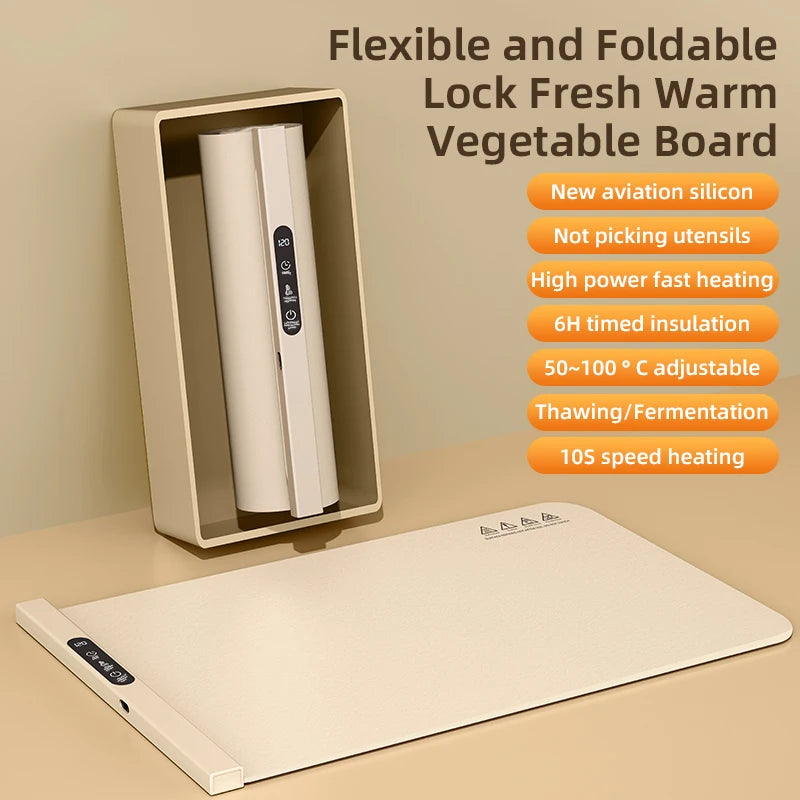 Mat Electric Warming Tray Food Warming Board Plate Foldable Portable Smart Food Fast Heating