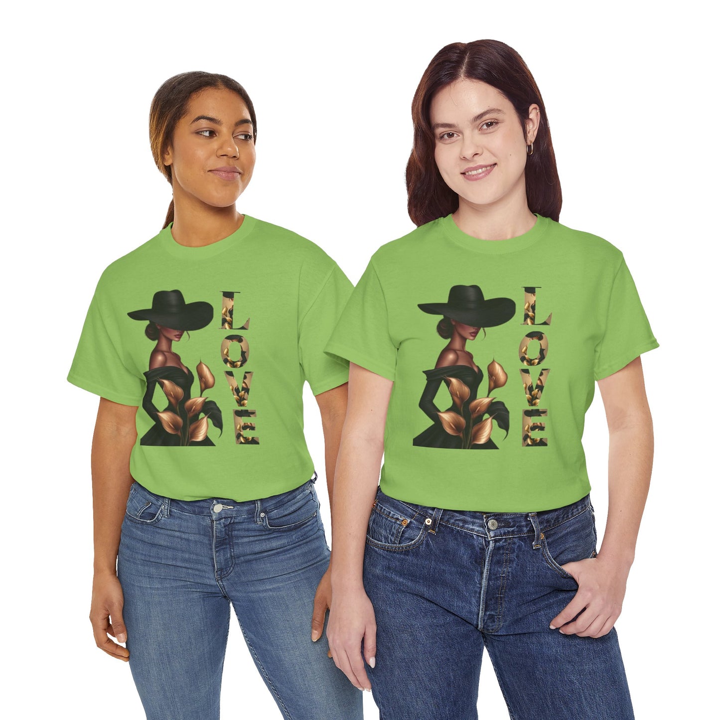 LOVE Graphic Tee — Elegant Black Woman Silhouette T-Shirt