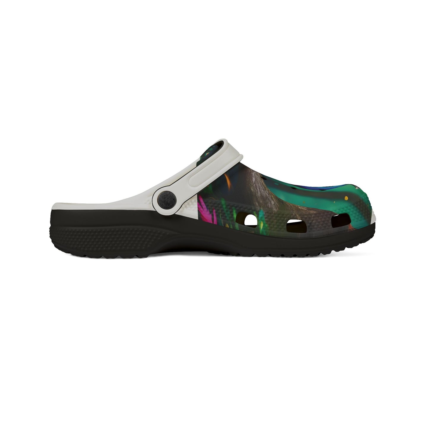 Peacock Print EVA Foam Clogs — Lightweight Garden & Beach Slip-Ons