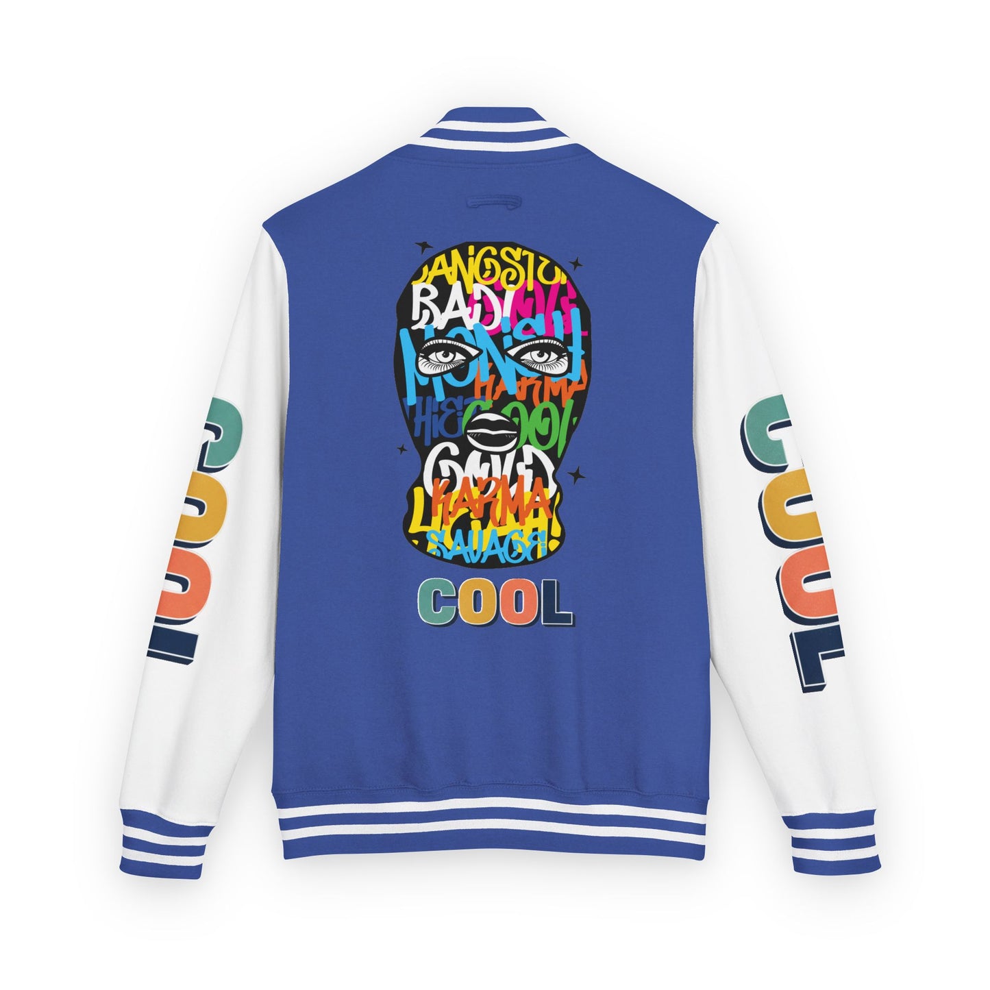 Letterman Jacket — Colorful Graffiti Skull "Cool" Varsity Jacket