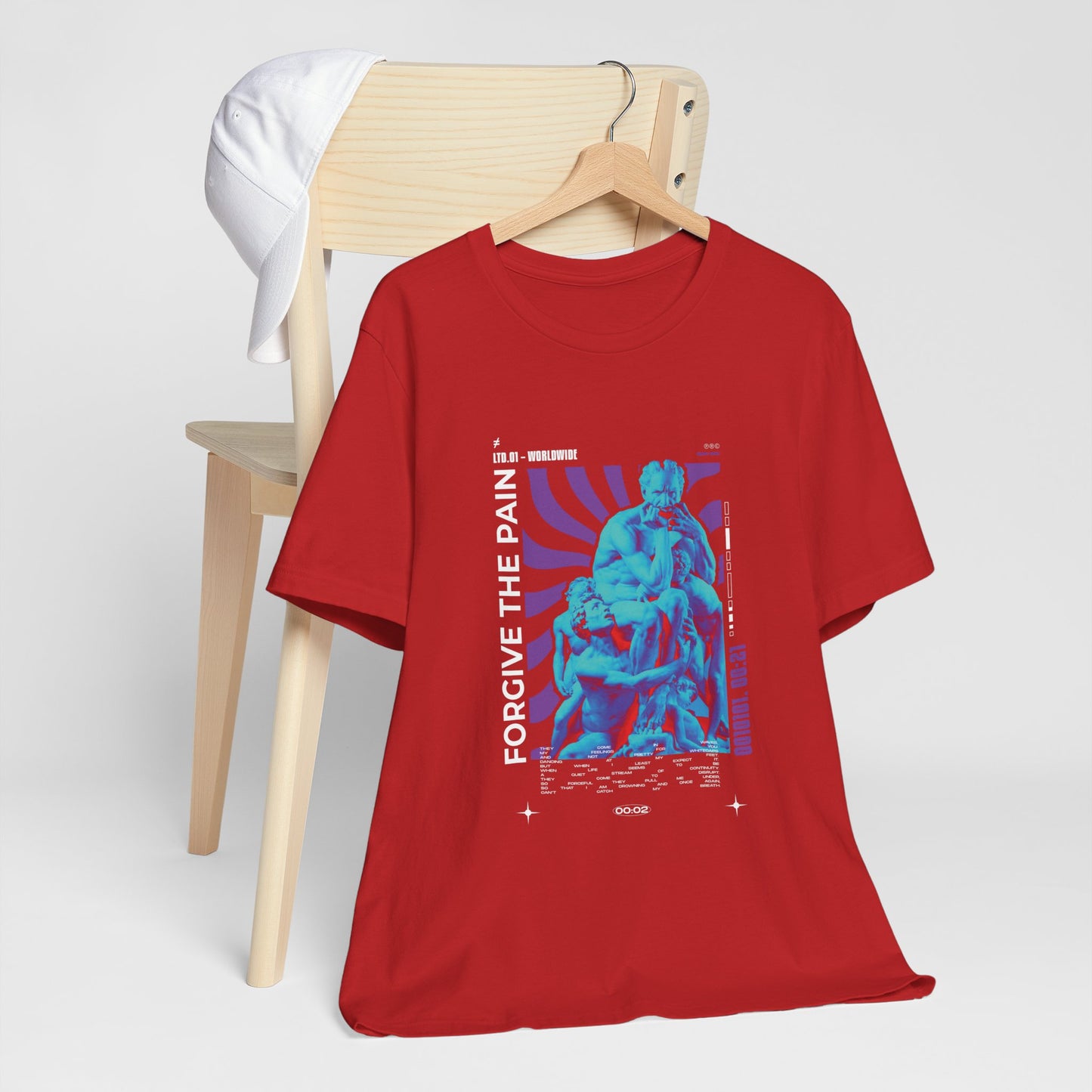 Retro Vaporwave Statue Tee — Binary '0010101. 00:21' Graphic T-Shirt