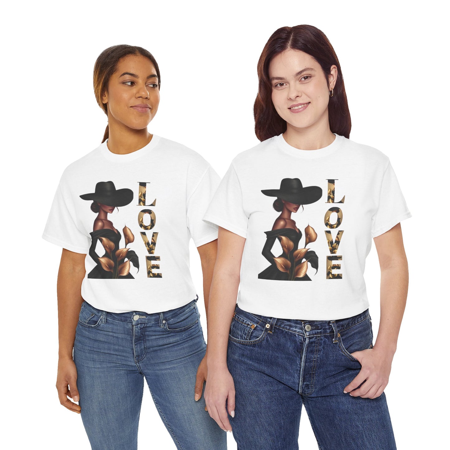 LOVE Graphic Tee — Elegant Black Woman Silhouette T-Shirt