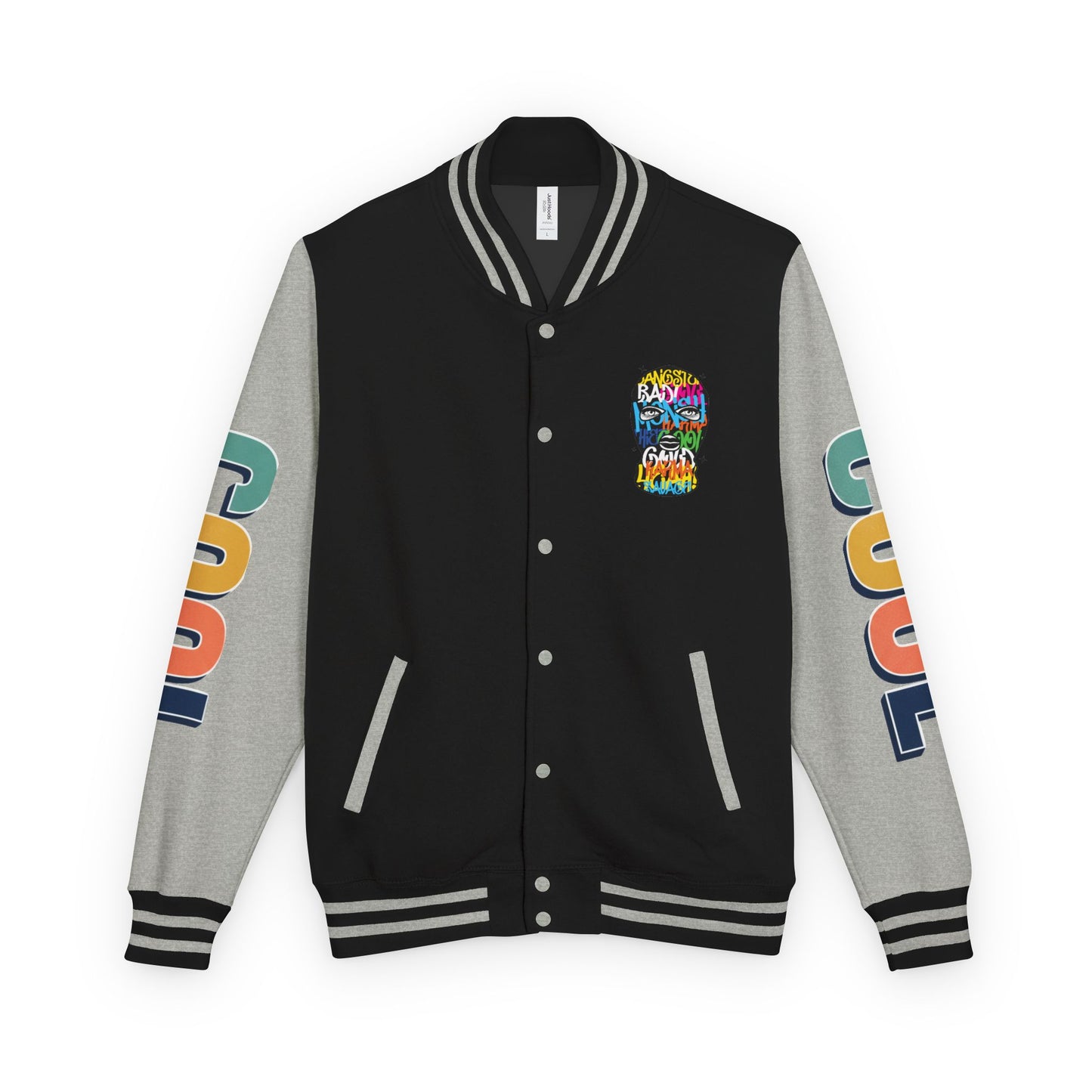 Letterman Jacket — Colorful Graffiti Skull "Cool" Varsity Jacket