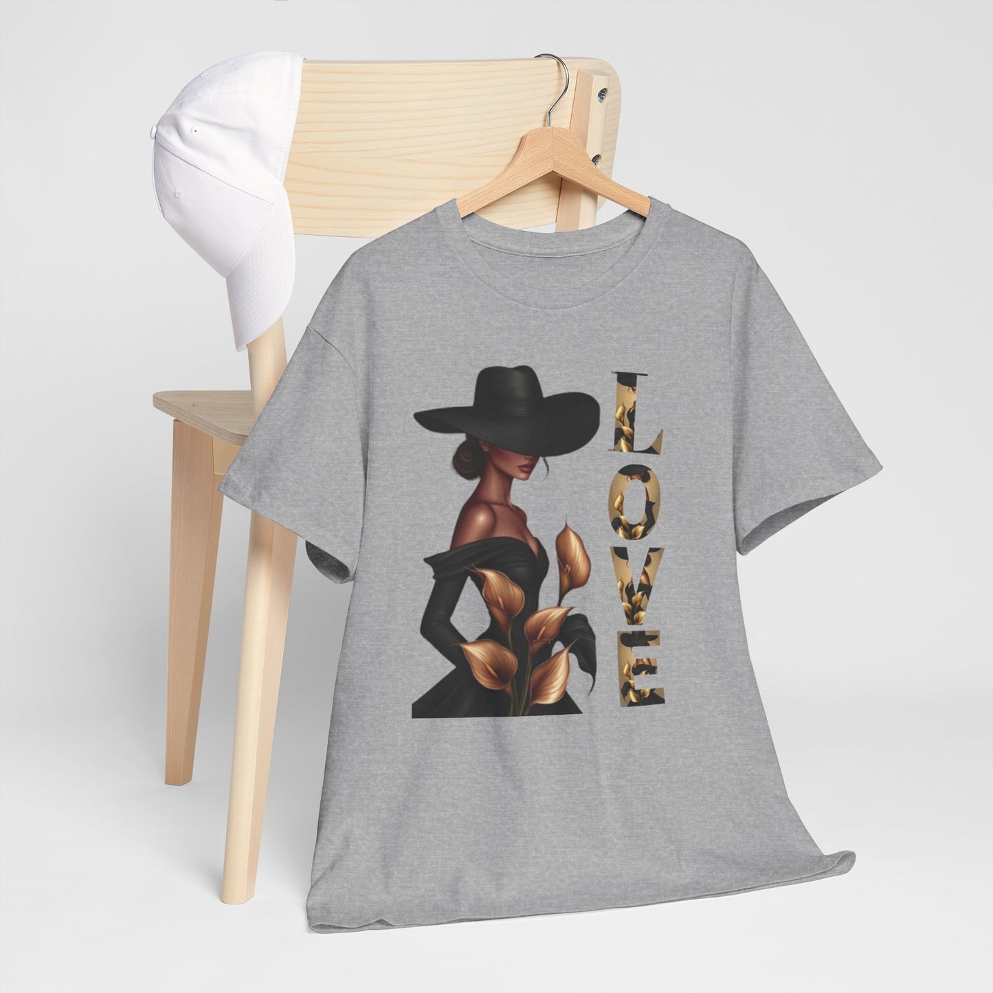LOVE Graphic Tee — Elegant Black Woman Silhouette T-Shirt
