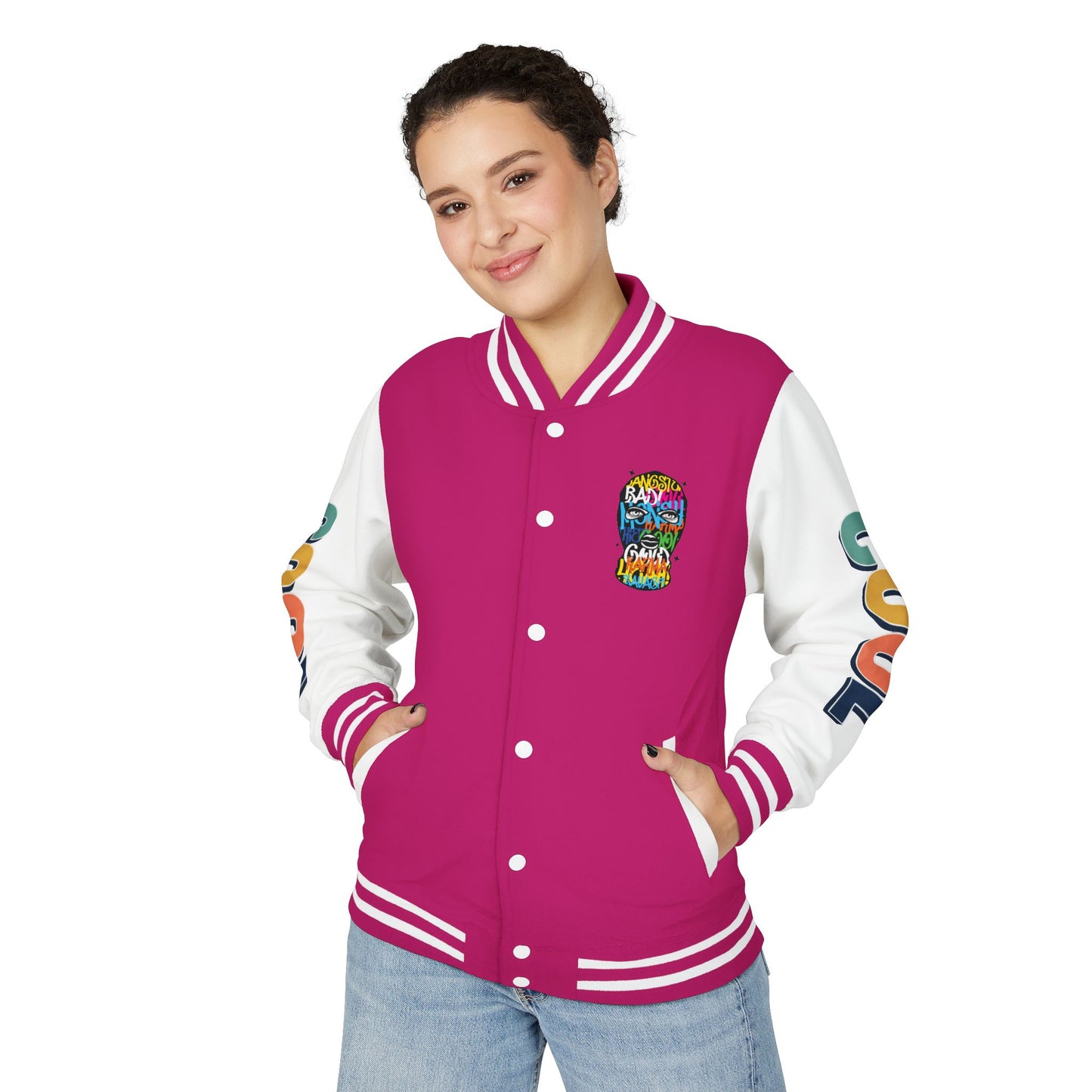 Letterman Jacket — Colorful Graffiti Skull "Cool" Varsity Jacket