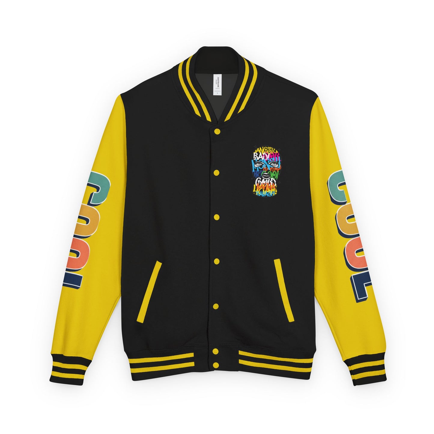 Letterman Jacket — Colorful Graffiti Skull "Cool" Varsity Jacket