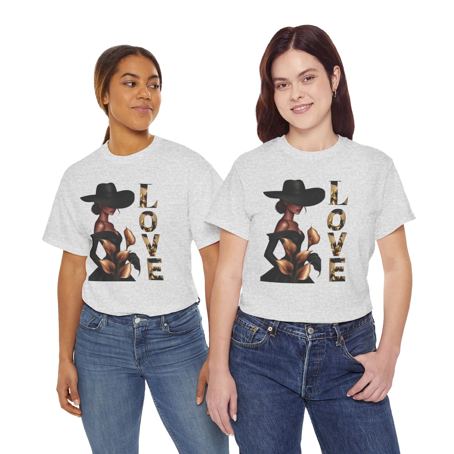 LOVE Graphic Tee — Elegant Black Woman Silhouette T-Shirt