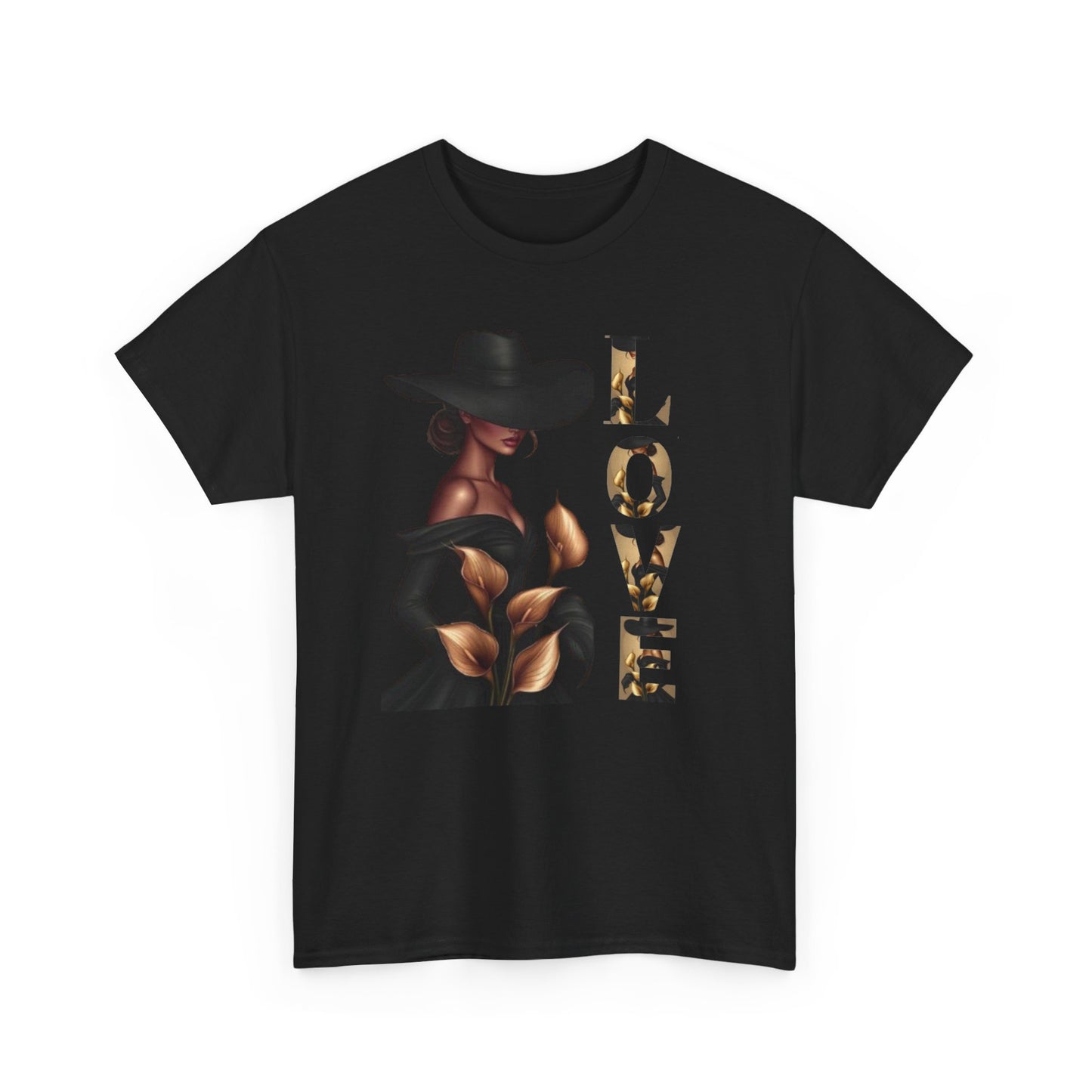 LOVE Graphic Tee — Elegant Black Woman Silhouette T-Shirt