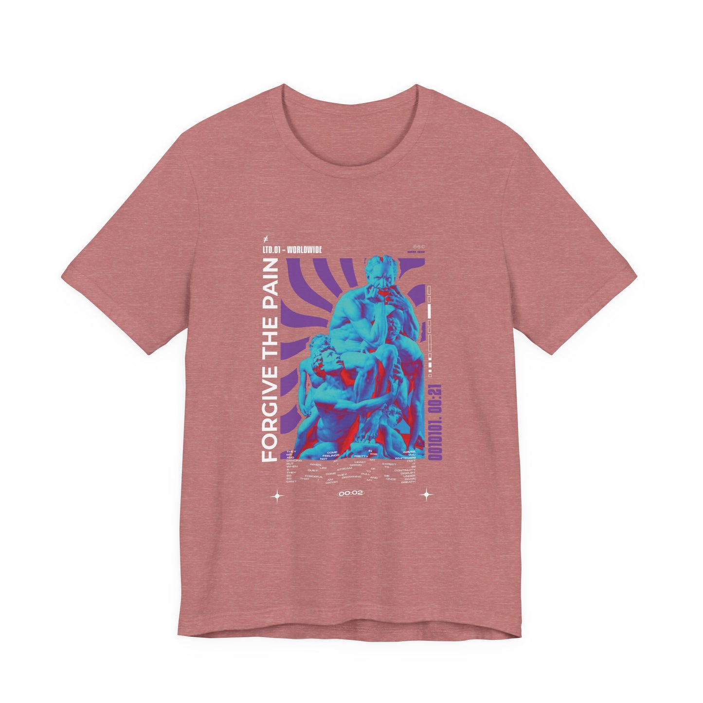 Retro Vaporwave Statue Tee — Binary '0010101. 00:21' Graphic T-Shirt