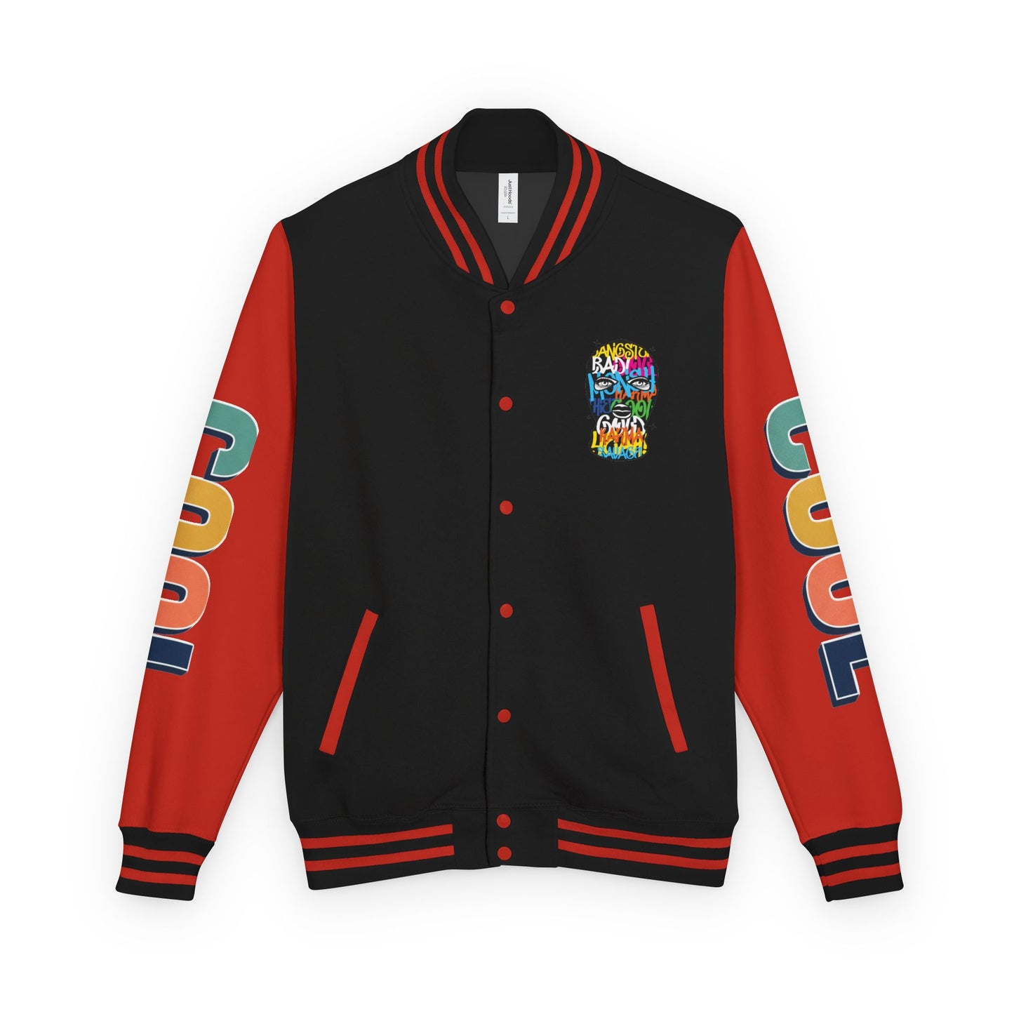 Letterman Jacket — Colorful Graffiti Skull "Cool" Varsity Jacket