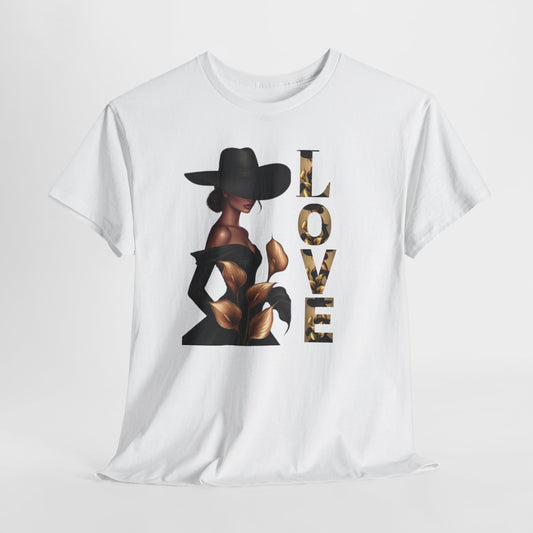 LOVE Graphic Tee — Elegant Black Woman Silhouette T-Shirt
