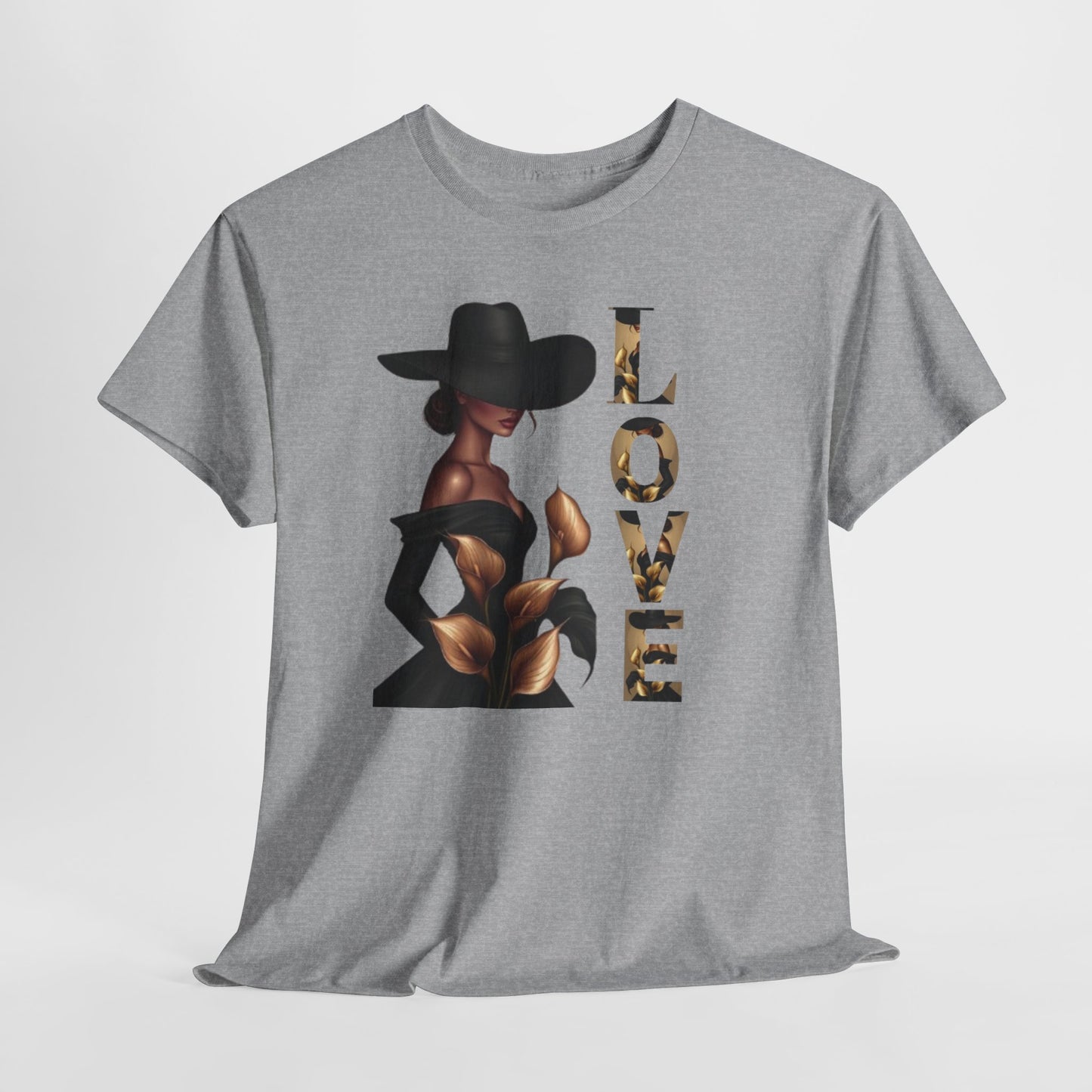 LOVE Graphic Tee — Elegant Black Woman Silhouette T-Shirt