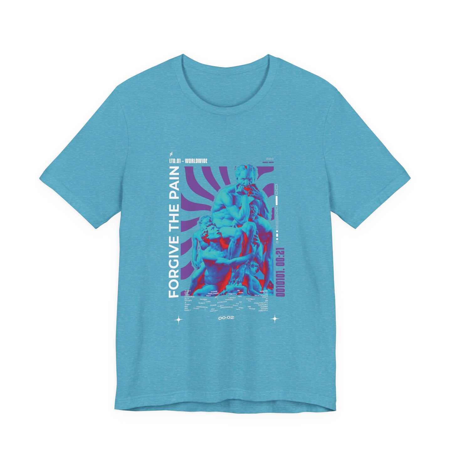 Retro Vaporwave Statue Tee — Binary '0010101. 00:21' Graphic T-Shirt