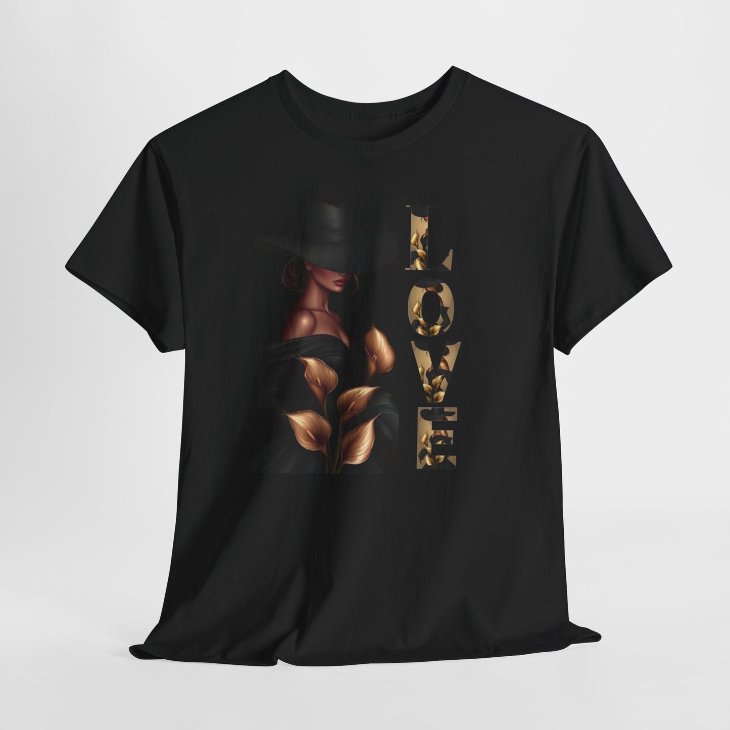 LOVE Graphic Tee — Elegant Black Woman Silhouette T-Shirt