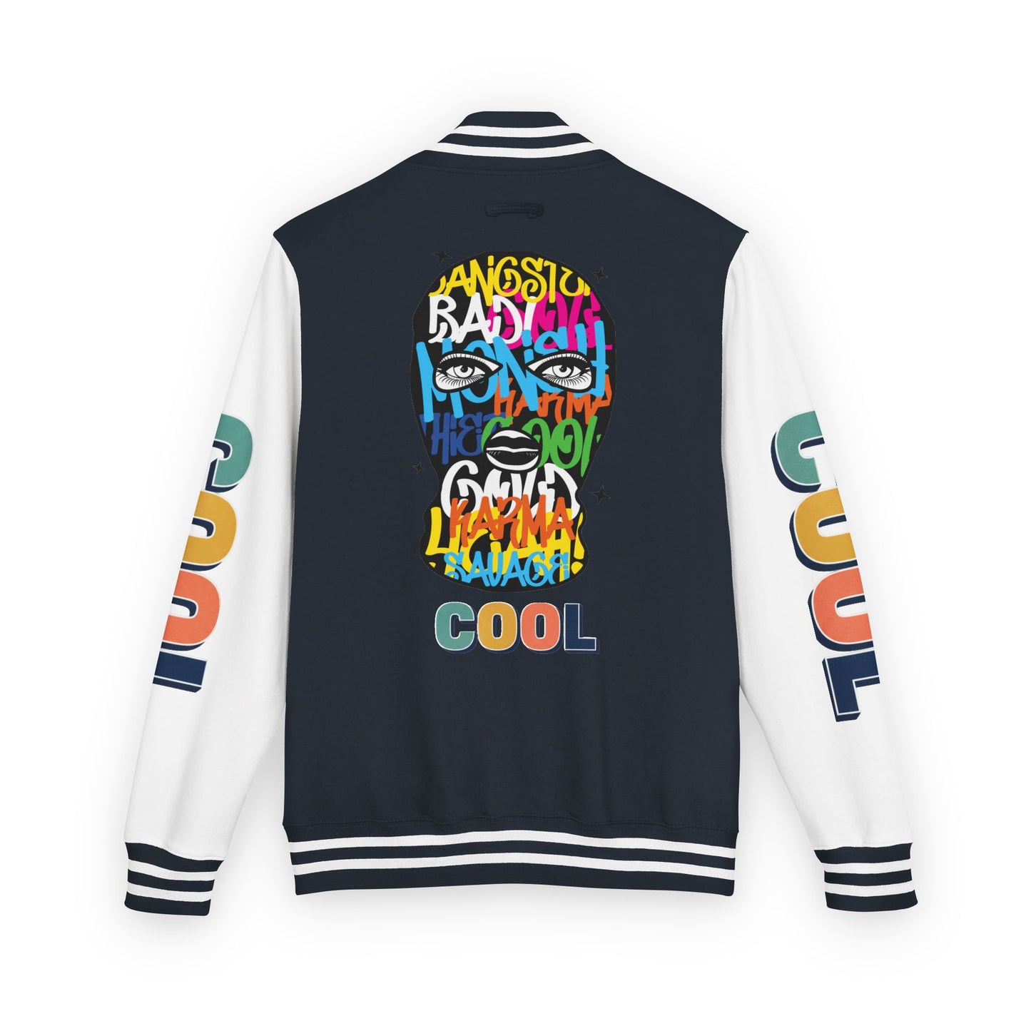 Letterman Jacket — Colorful Graffiti Skull "Cool" Varsity Jacket