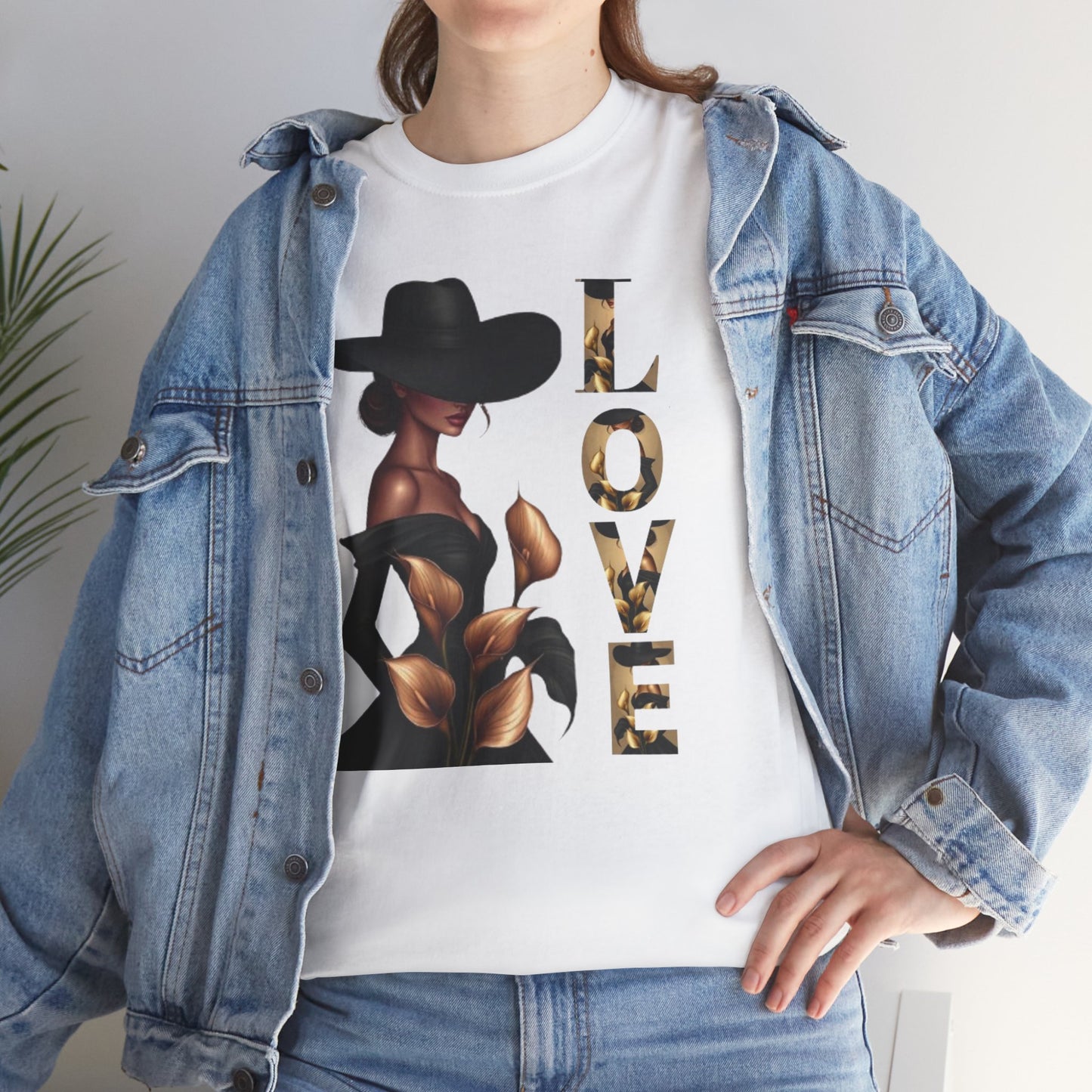 LOVE Graphic Tee — Elegant Black Woman Silhouette T-Shirt