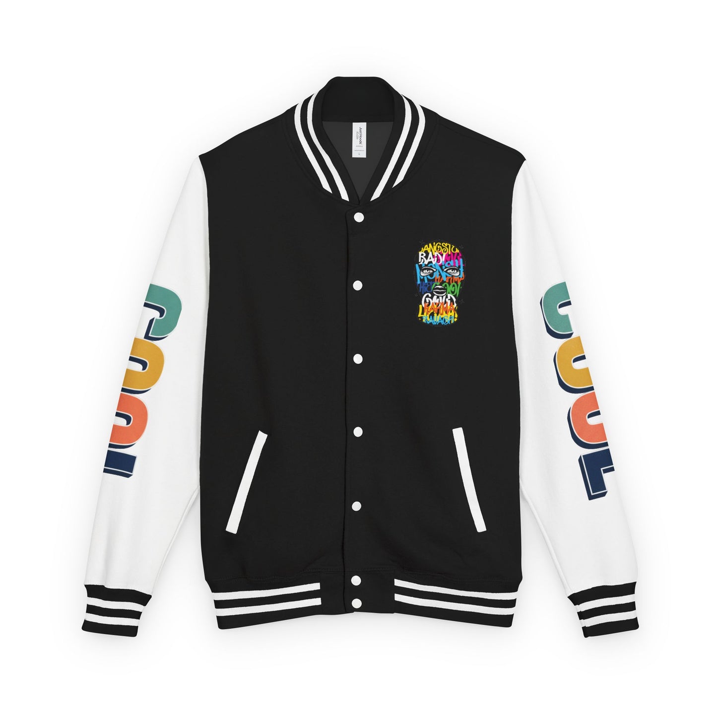 Letterman Jacket — Colorful Graffiti Skull "Cool" Varsity Jacket