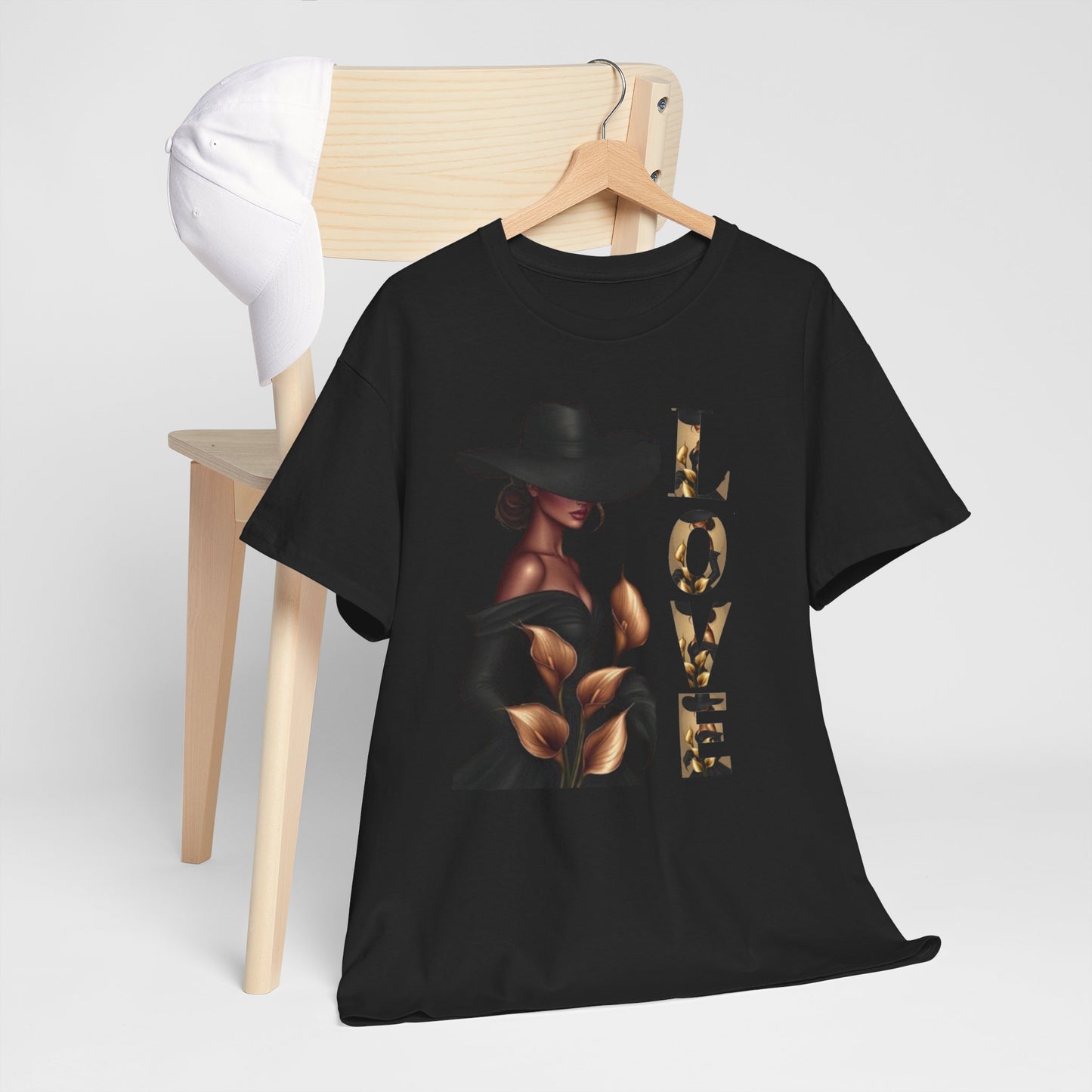 LOVE Graphic Tee — Elegant Black Woman Silhouette T-Shirt