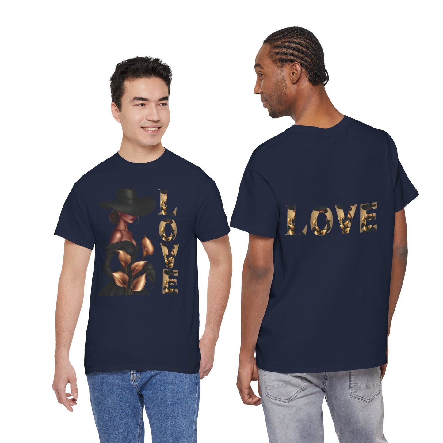 LOVE Graphic Tee — Elegant Black Woman Silhouette T-Shirt