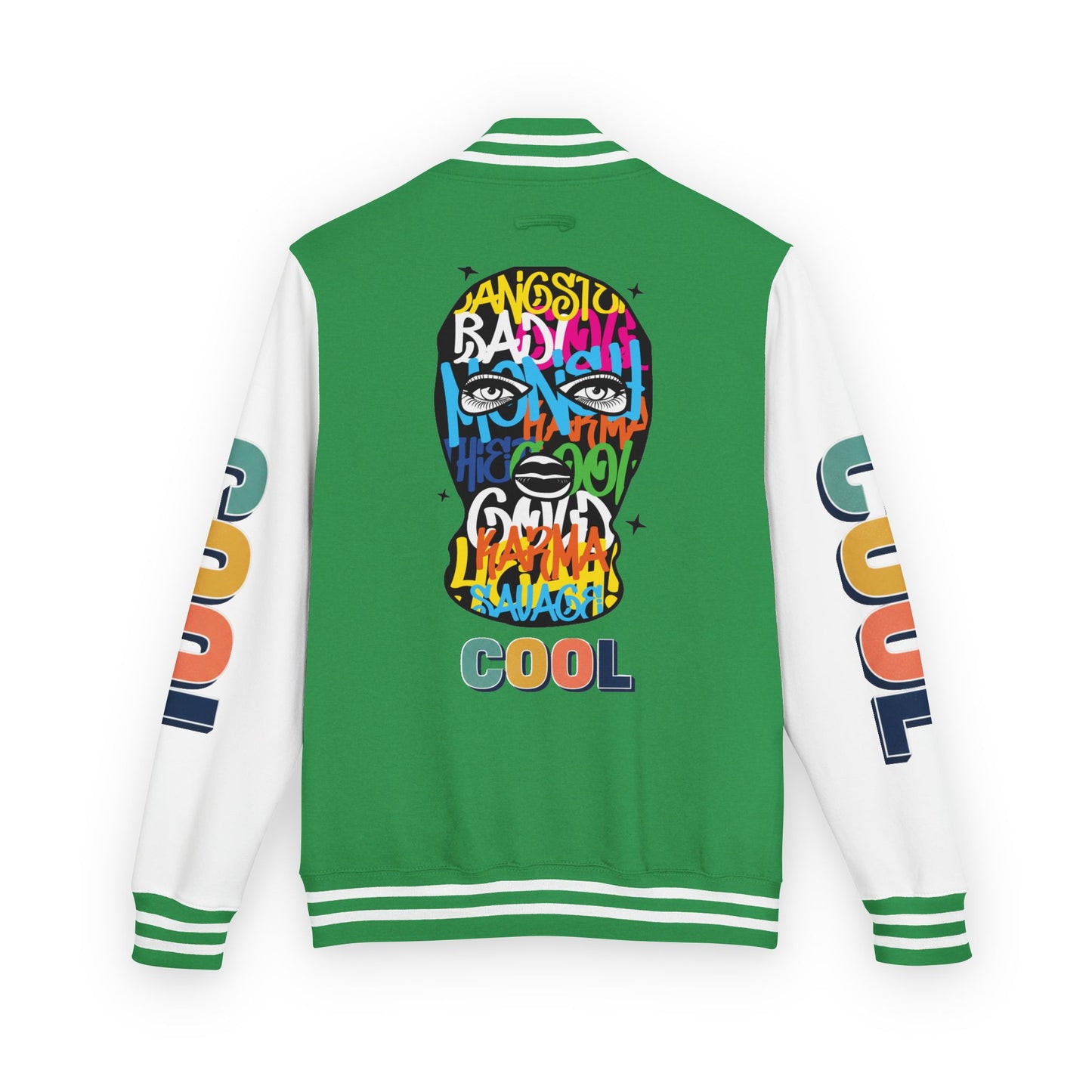 Letterman Jacket — Colorful Graffiti Skull "Cool" Varsity Jacket