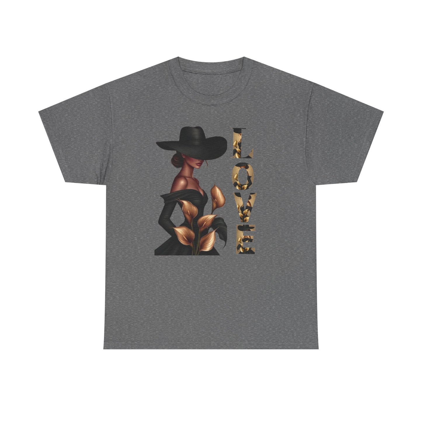 LOVE Graphic Tee — Elegant Black Woman Silhouette T-Shirt