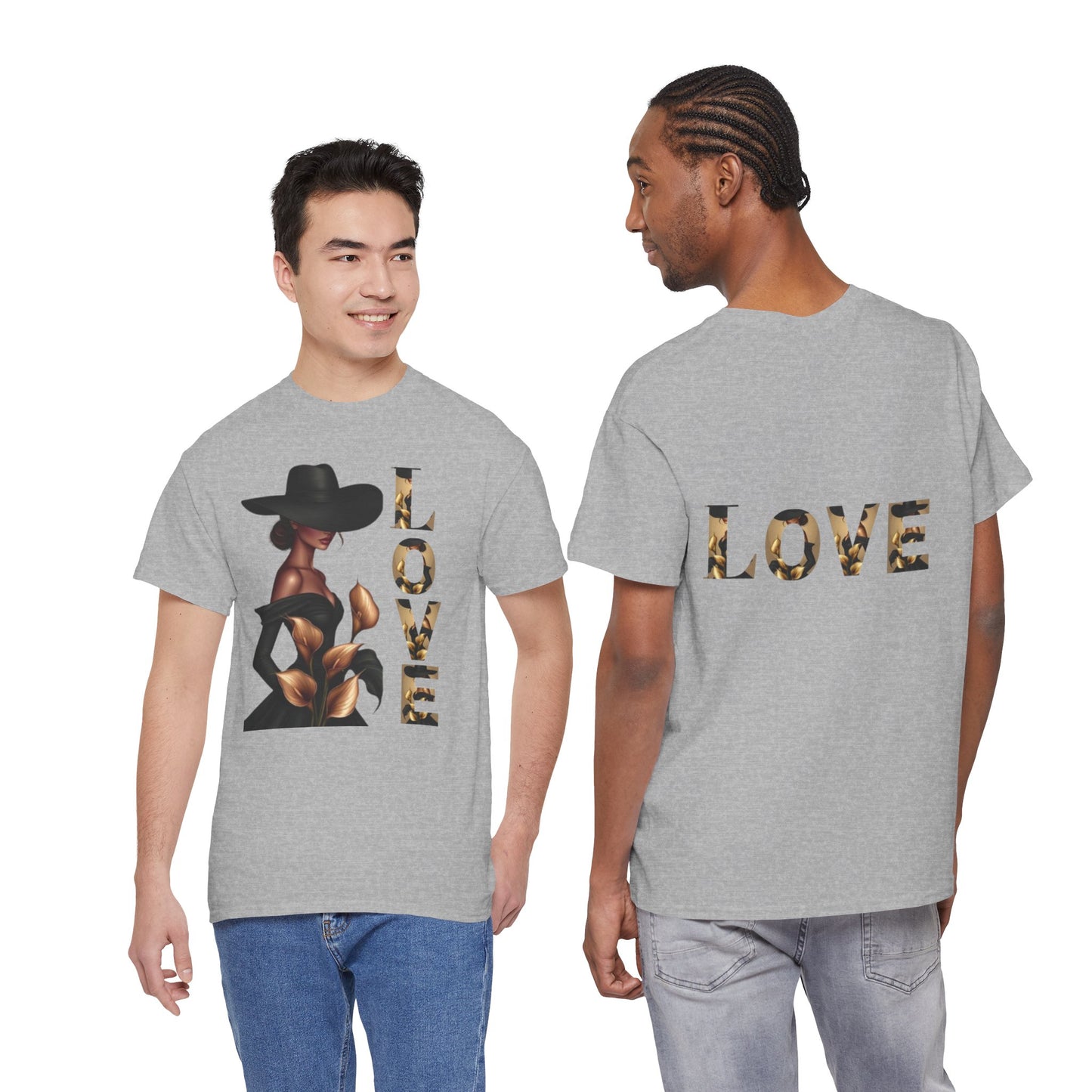 LOVE Graphic Tee — Elegant Black Woman Silhouette T-Shirt