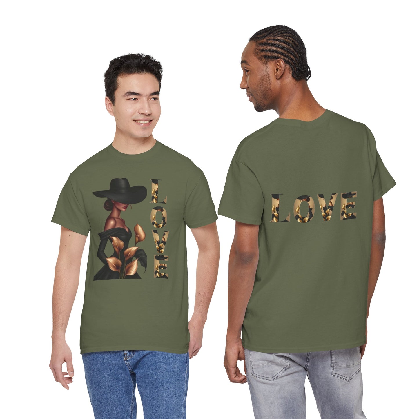 LOVE Graphic Tee — Elegant Black Woman Silhouette T-Shirt