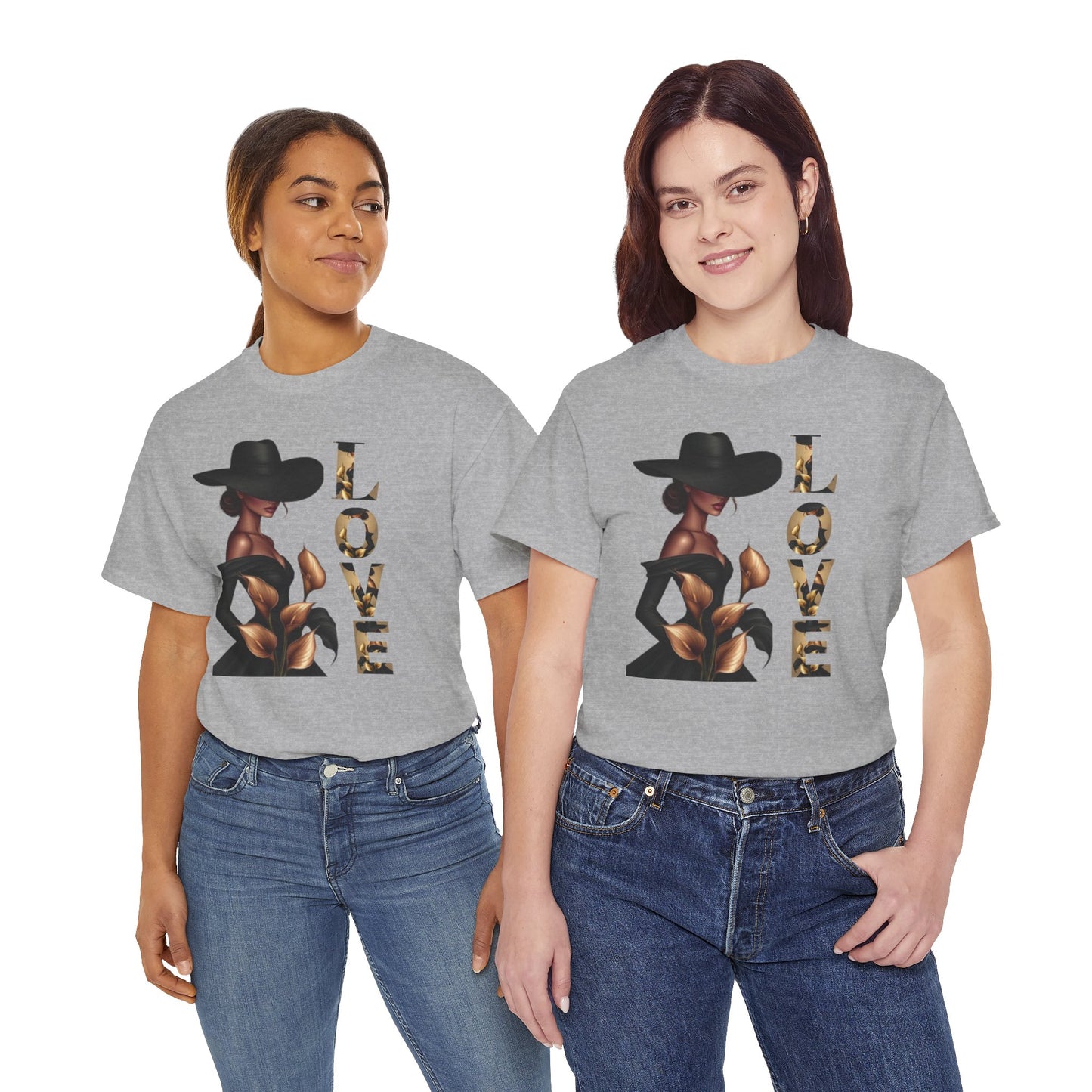 LOVE Graphic Tee — Elegant Black Woman Silhouette T-Shirt