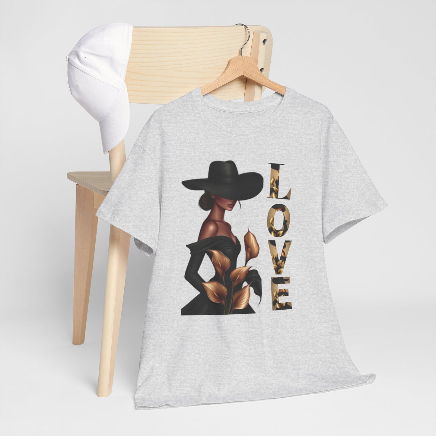 LOVE Graphic Tee — Elegant Black Woman Silhouette T-Shirt