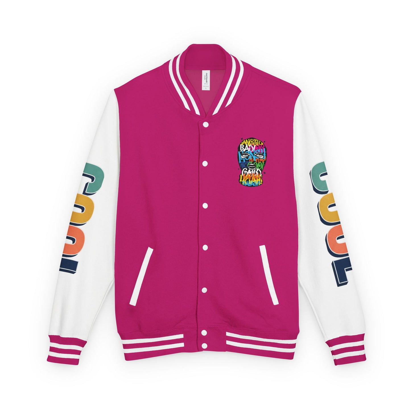 Letterman Jacket — Colorful Graffiti Skull "Cool" Varsity Jacket