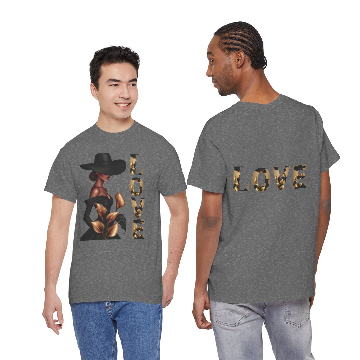 LOVE Graphic Tee — Elegant Black Woman Silhouette T-Shirt