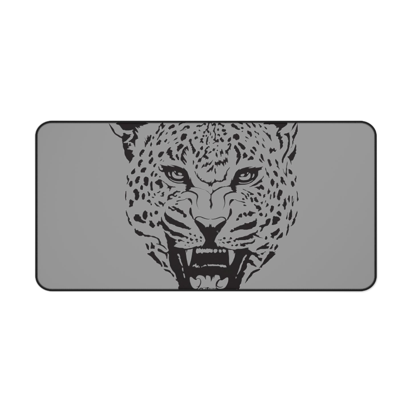 Roaring Leopard Desk Mat — Gray Gaming/Office Mouse Pad