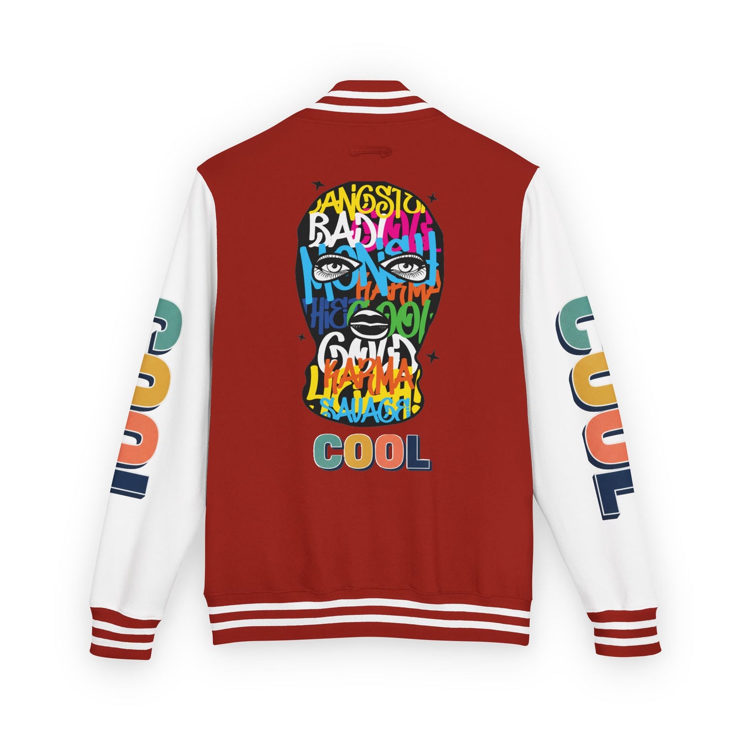 Letterman Jacket — Colorful Graffiti Skull "Cool" Varsity Jacket