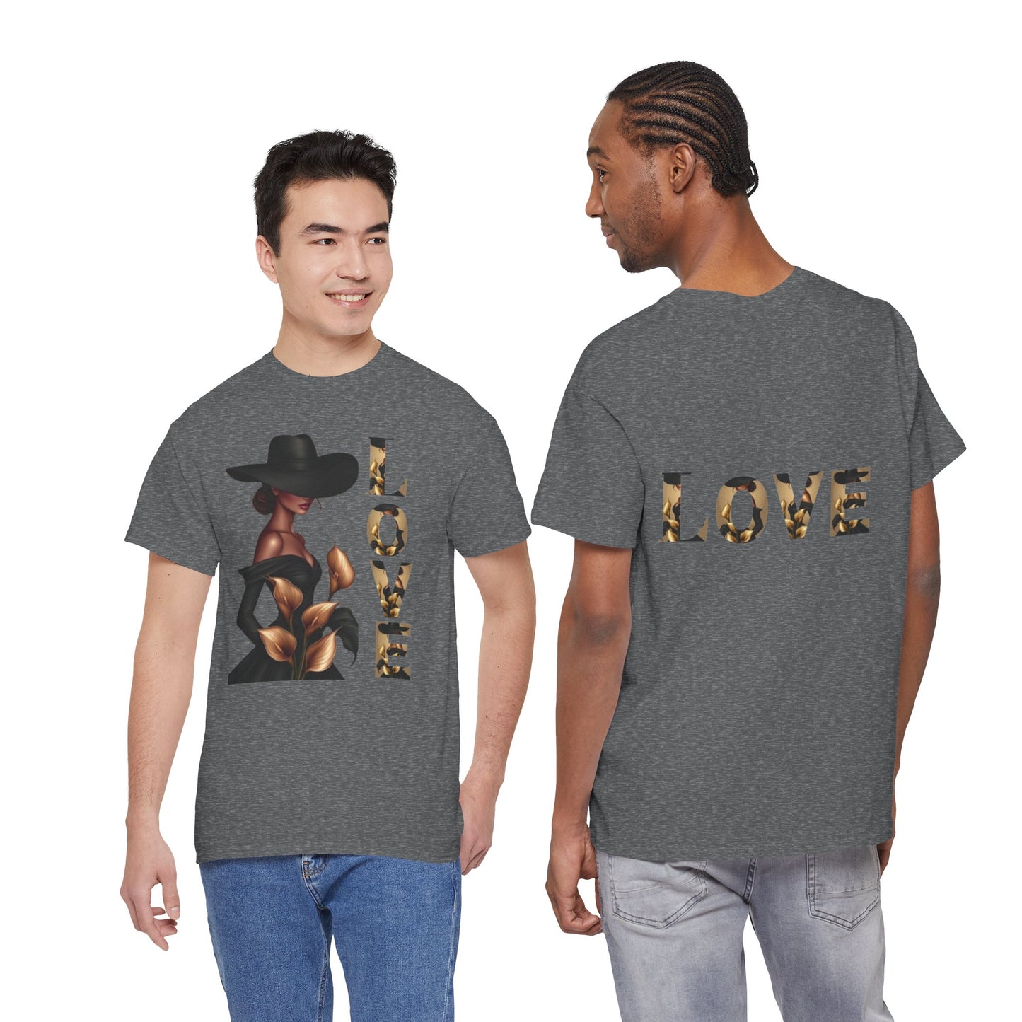 LOVE Graphic Tee — Elegant Black Woman Silhouette T-Shirt