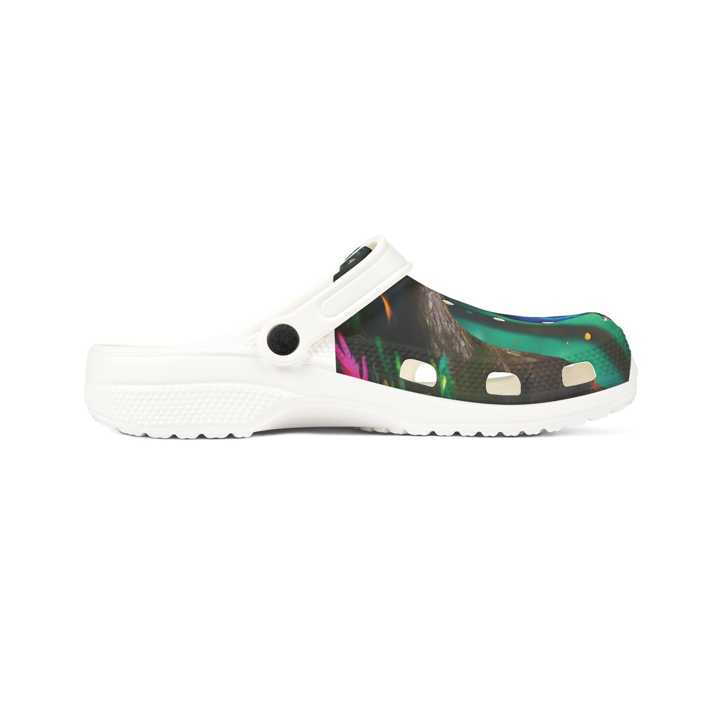 Peacock Print EVA Foam Clogs — Lightweight Garden & Beach Slip-Ons