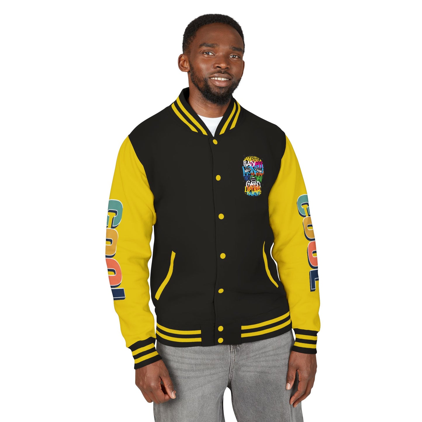 Letterman Jacket — Colorful Graffiti Skull "Cool" Varsity Jacket