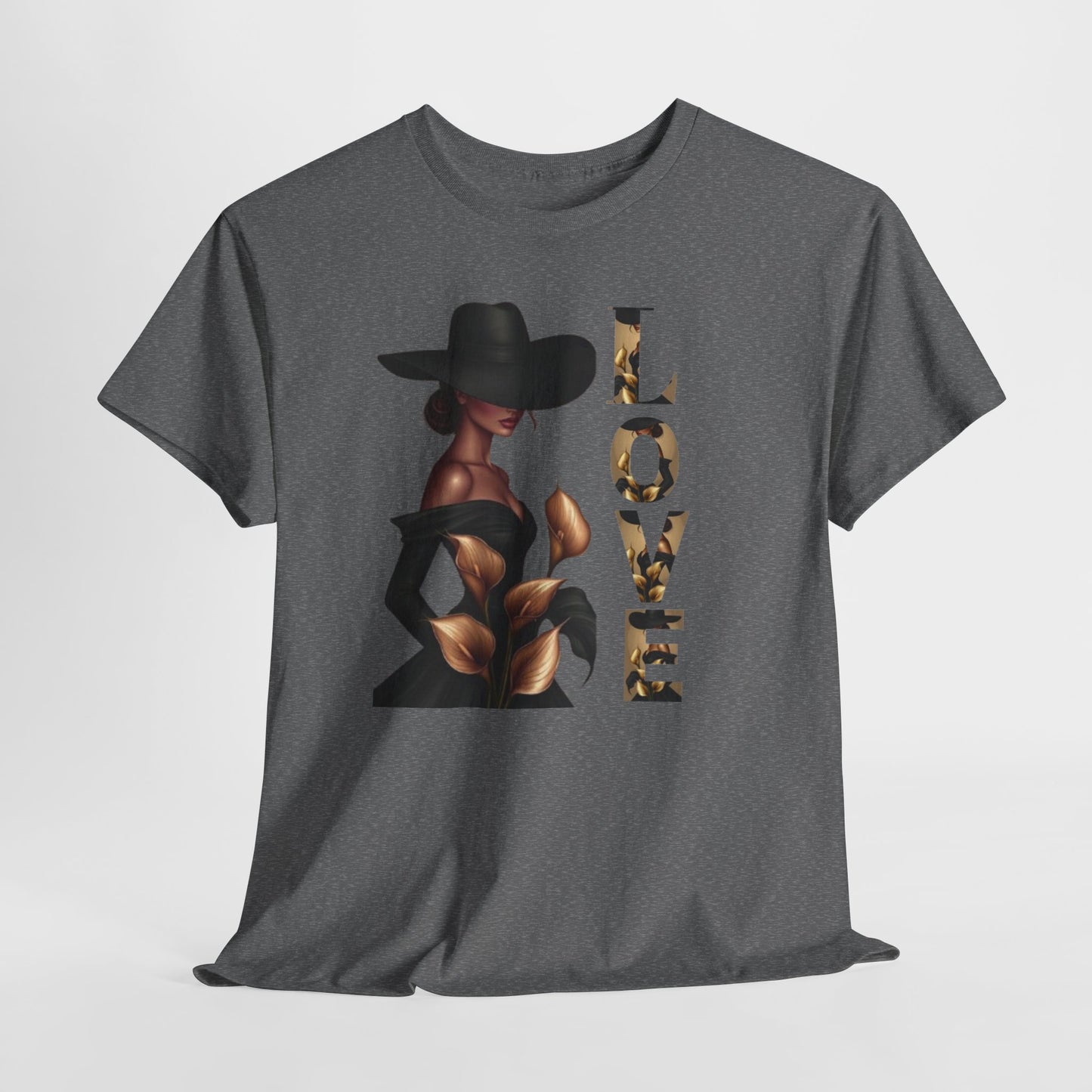 LOVE Graphic Tee — Elegant Black Woman Silhouette T-Shirt