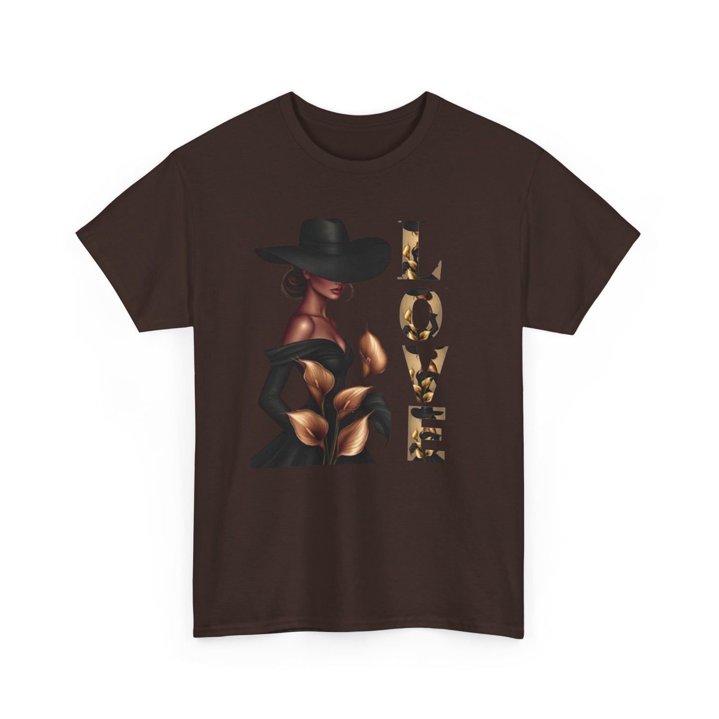 LOVE Graphic Tee — Elegant Black Woman Silhouette T-Shirt