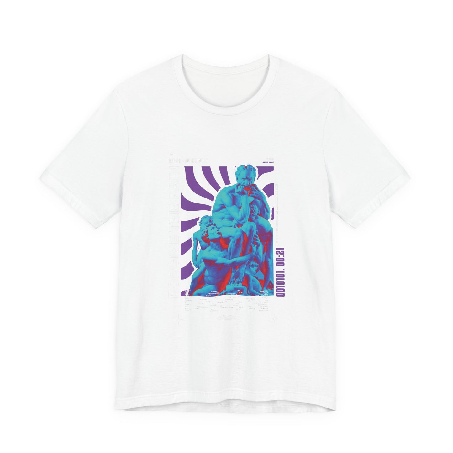 Retro Vaporwave Statue Tee — Binary '0010101. 00:21' Graphic T-Shirt