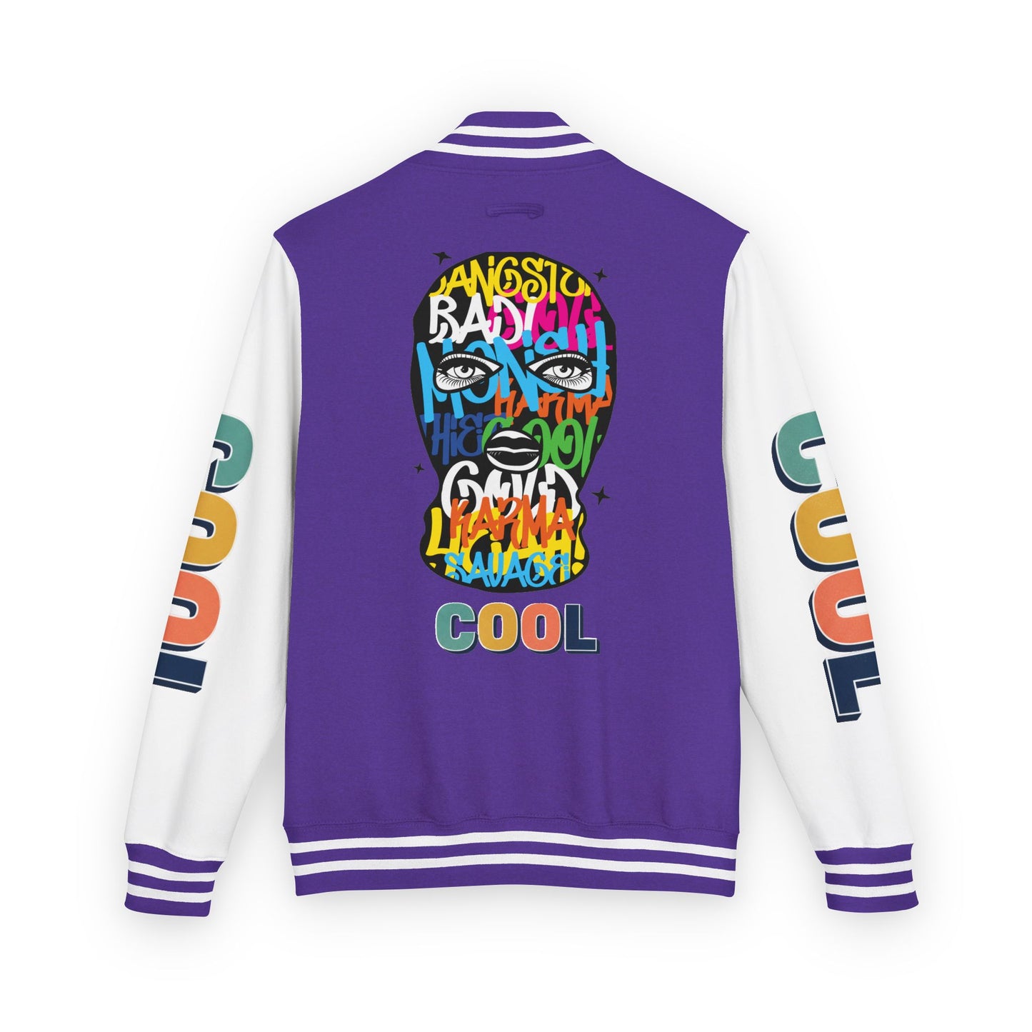 Letterman Jacket — Colorful Graffiti Skull "Cool" Varsity Jacket