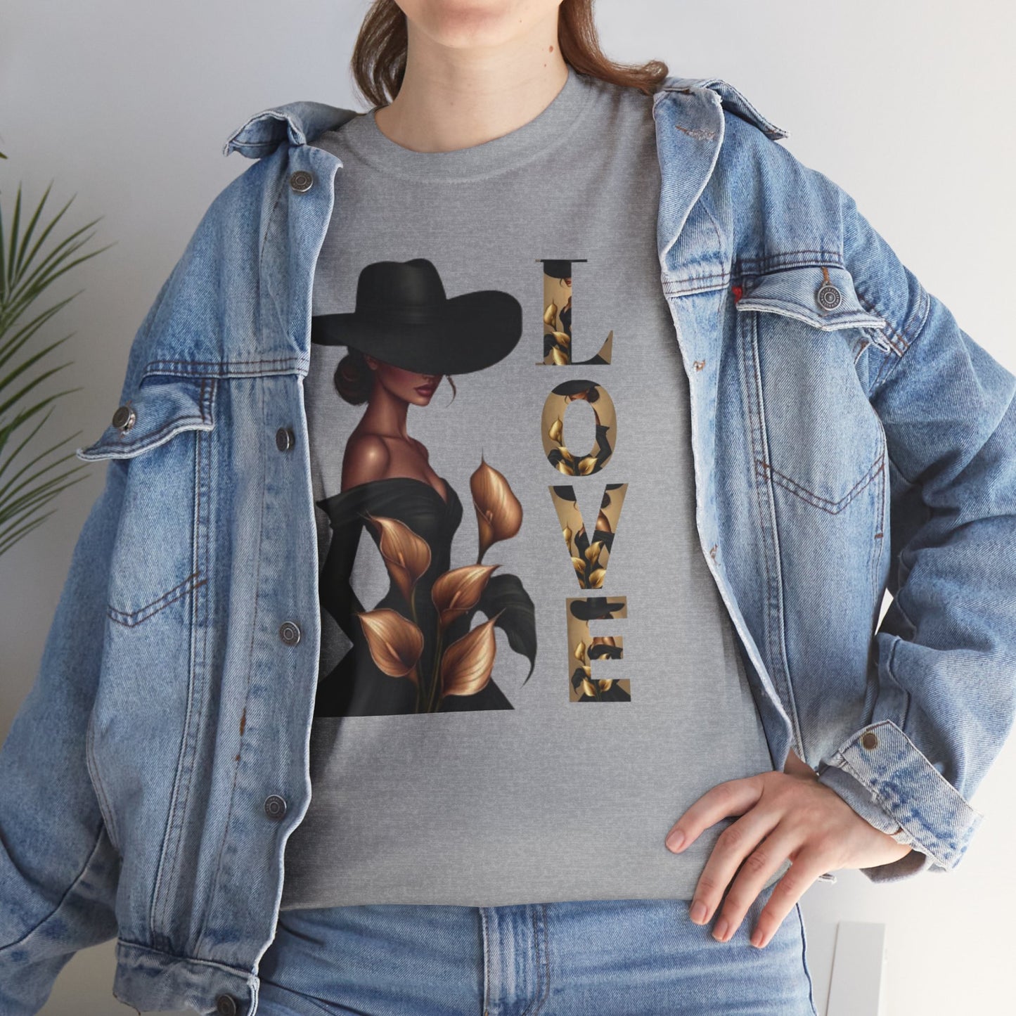 LOVE Graphic Tee — Elegant Black Woman Silhouette T-Shirt