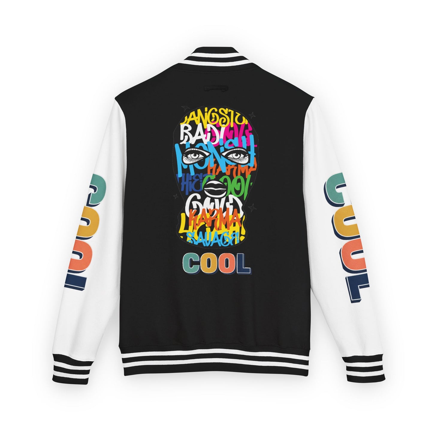 Letterman Jacket — Colorful Graffiti Skull "Cool" Varsity Jacket
