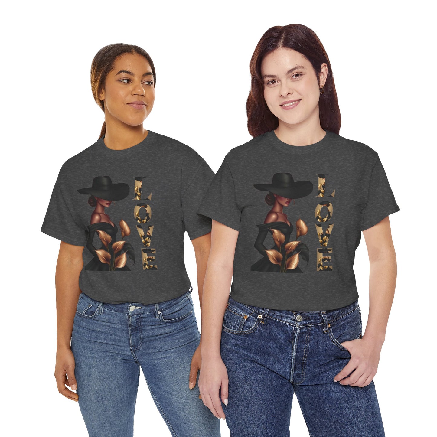 LOVE Graphic Tee — Elegant Black Woman Silhouette T-Shirt