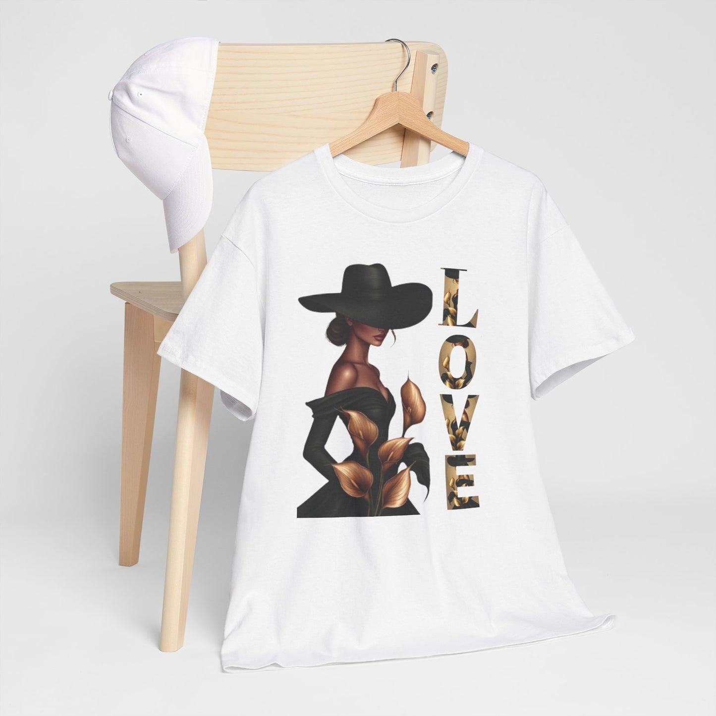 LOVE Graphic Tee — Elegant Black Woman Silhouette T-Shirt