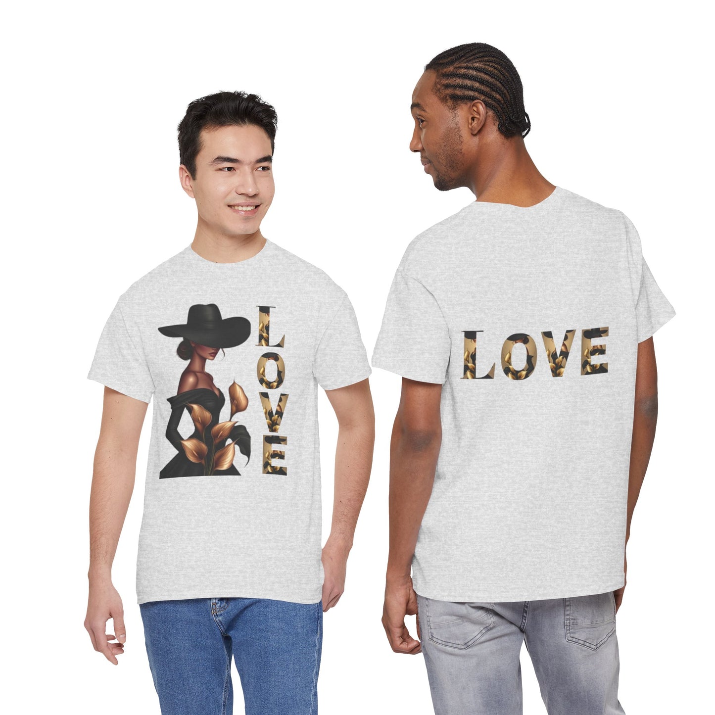 LOVE Graphic Tee — Elegant Black Woman Silhouette T-Shirt