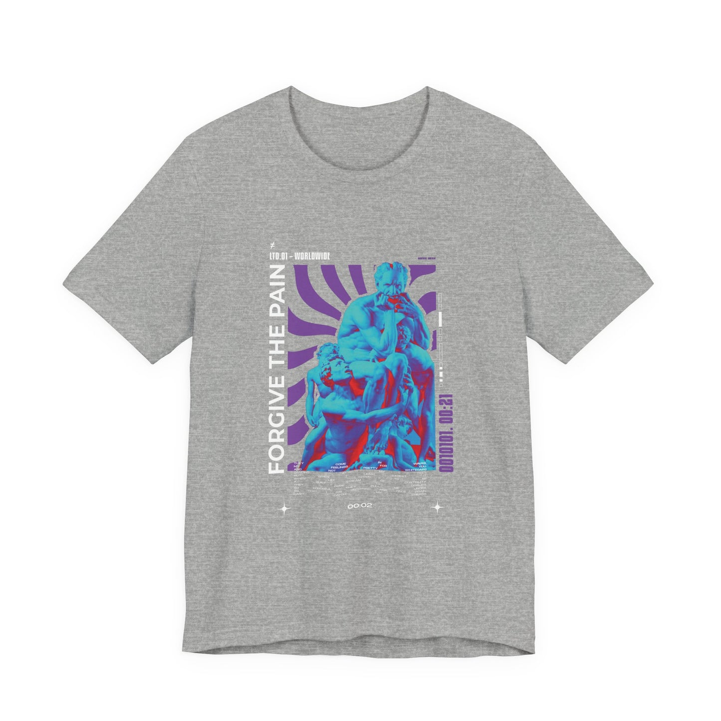Retro Vaporwave Statue Tee — Binary '0010101. 00:21' Graphic T-Shirt