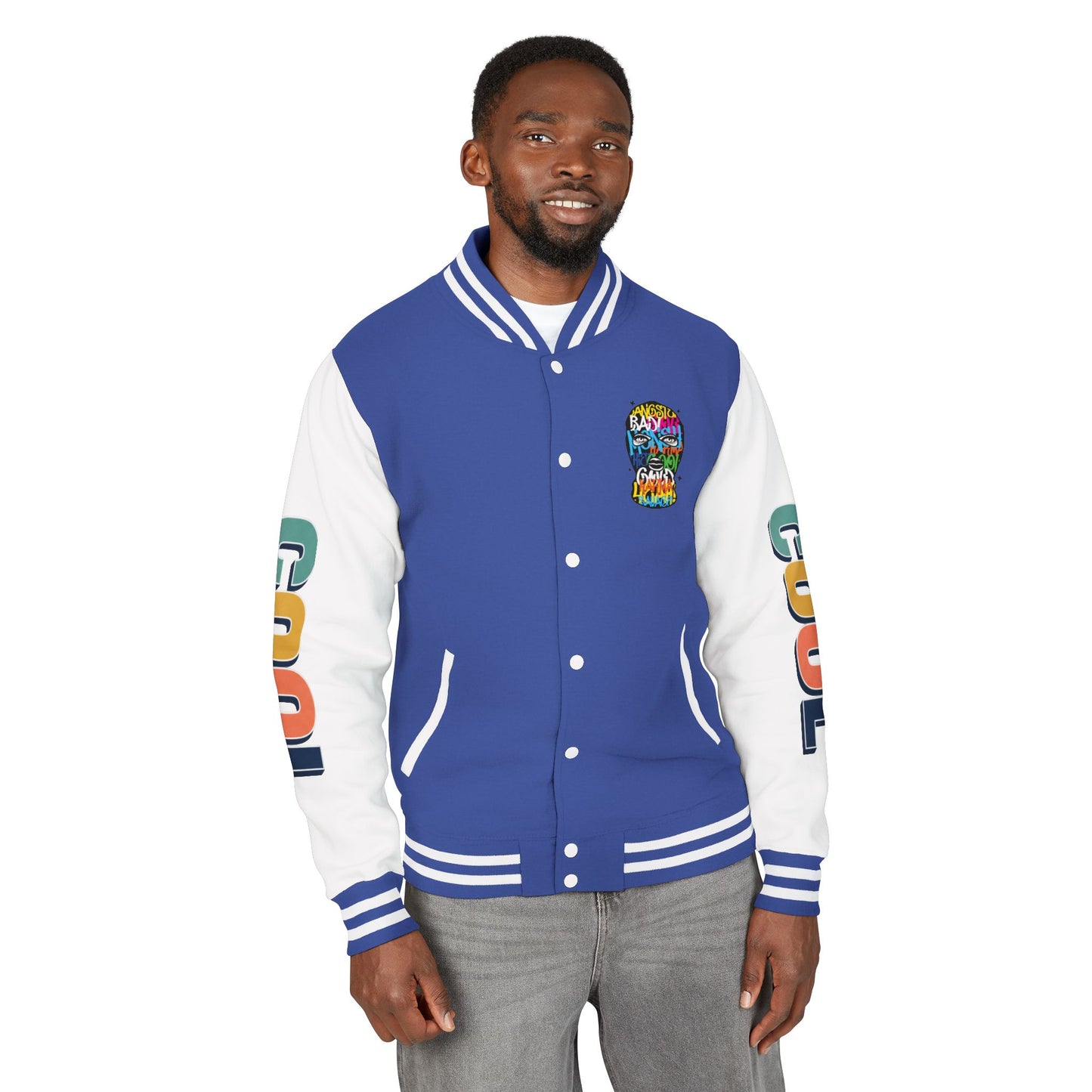 Letterman Jacket — Colorful Graffiti Skull "Cool" Varsity Jacket